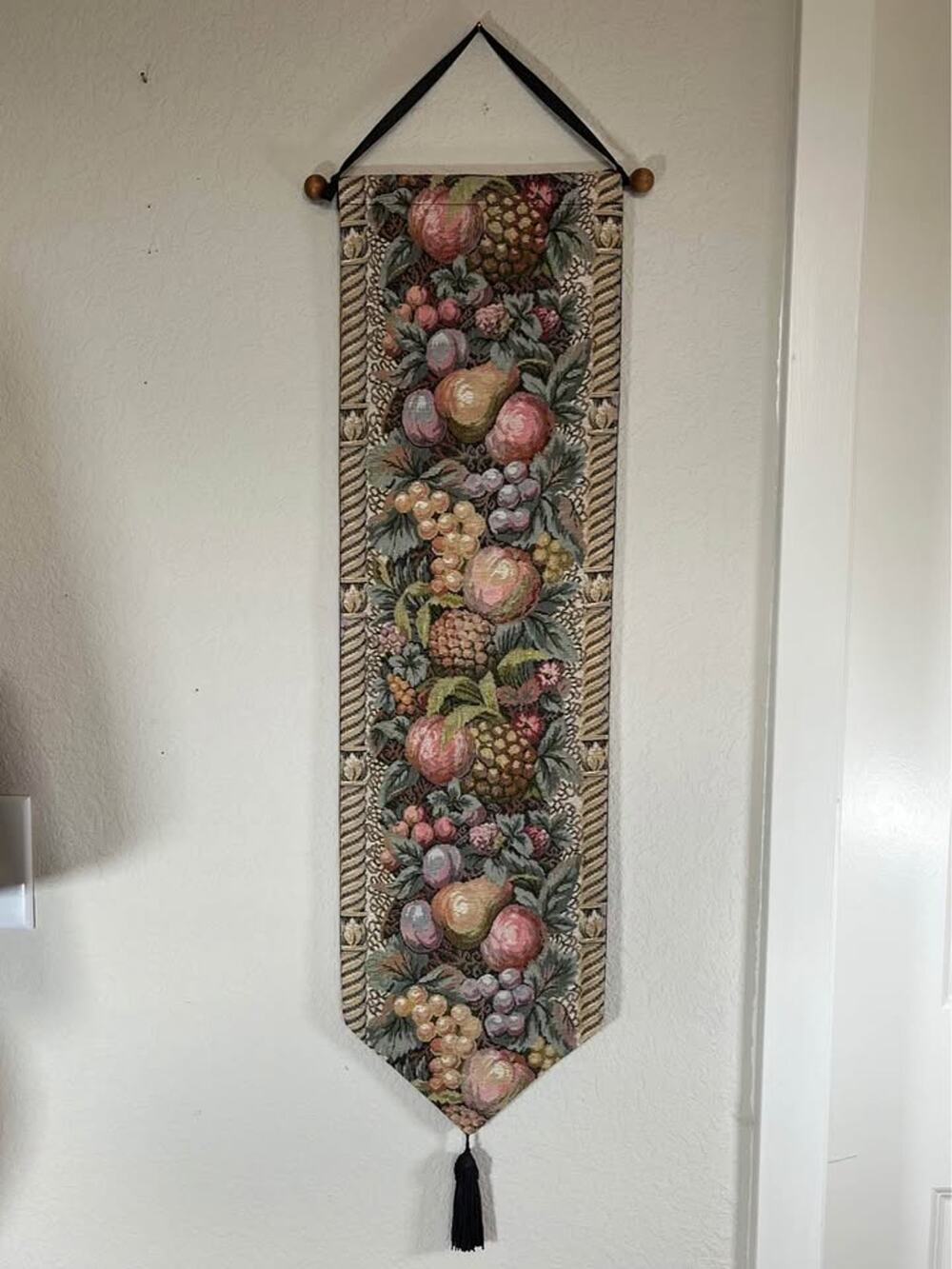 Vintage Fruit Motif Tapestry Wall Hanging